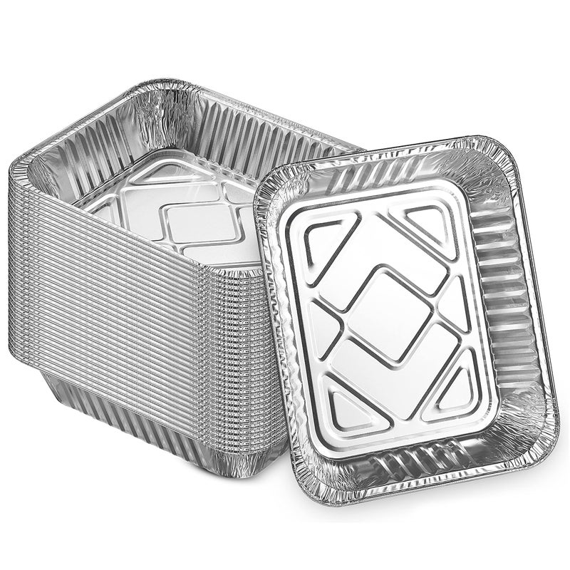 MontoPack Aluminum Foil Pans Half Size Roasting Chafing Pan | Bulk 30 Pack of 9x13 Tins for Cooking, Baking & Catering | Heavy Duty Disposable Cookware Steam Table Trays for Buffet & Food Prepping - Image 1